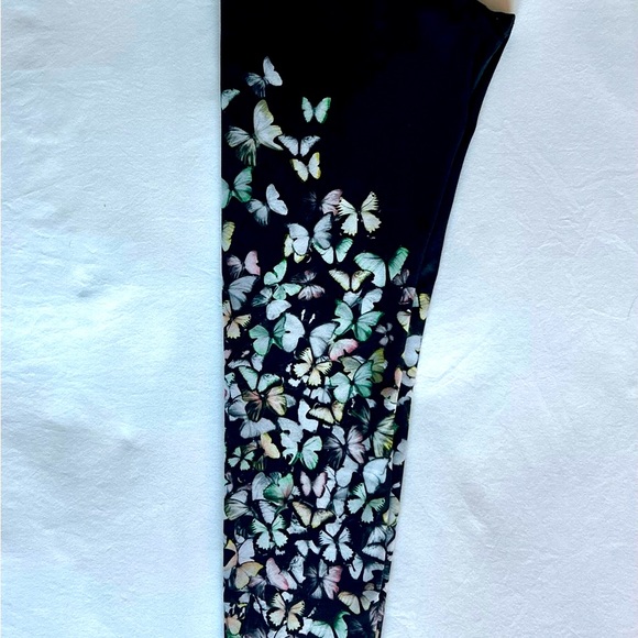 Alo yoga Gypset Godess Multicolor Butterflies Glossy Print Leggings Size XS - Picture 3 of 4